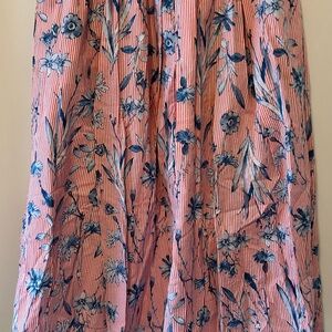 Floral Blue and Red Women's Skirt